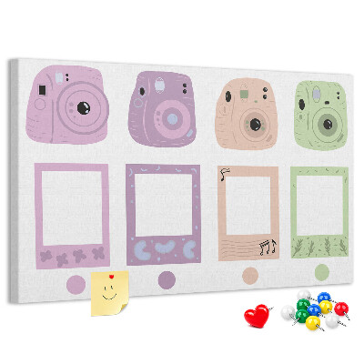 Cork memo board Camera set