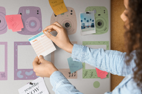 Cork memo board Camera set