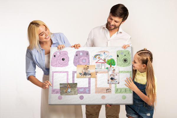 Cork memo board Camera set