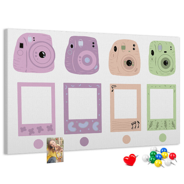 Cork memo board Camera set