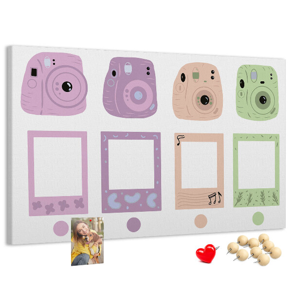 Cork memo board Camera set