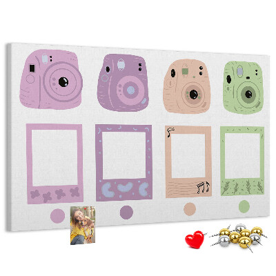 Cork memo board Camera set