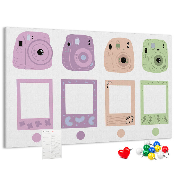 Cork memo board Camera set