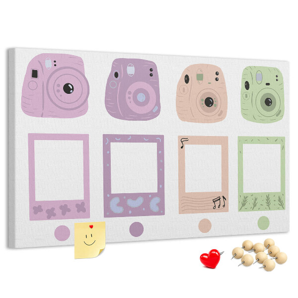 Cork memo board Camera set
