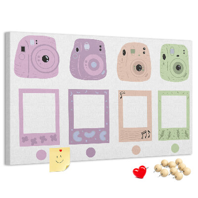 Cork memo board Camera set