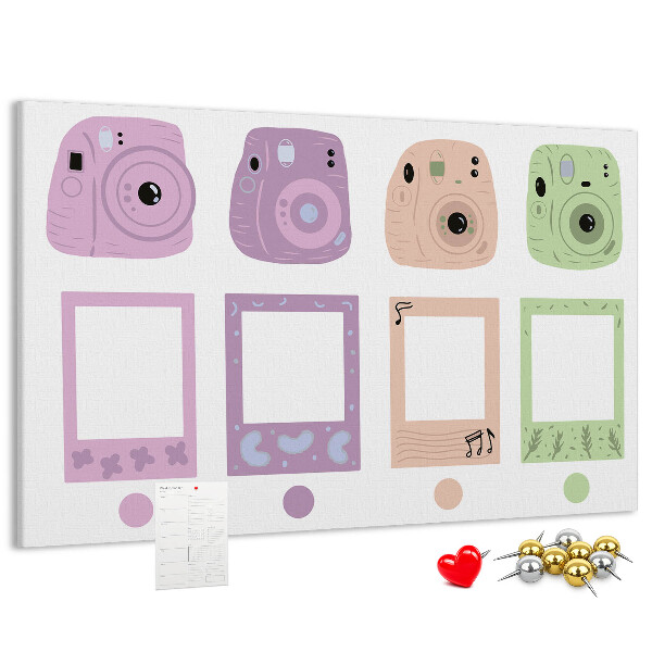 Cork memo board Camera set