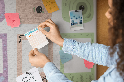 Cork memo board Camera set