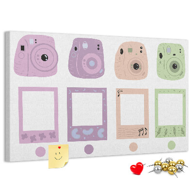 Cork memo board Camera set