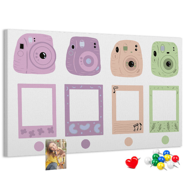 Cork memo board Camera set