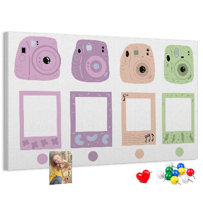 Cork memo board Camera set