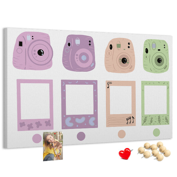Cork memo board Camera set