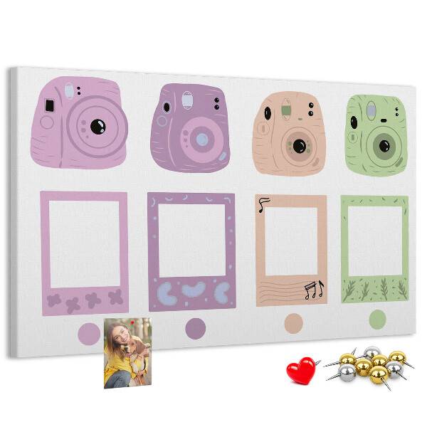 Cork memo board Camera set