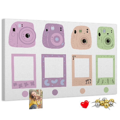 Cork memo board Camera set