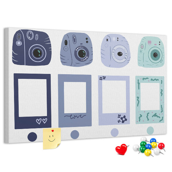 Cork board Polaroid frames