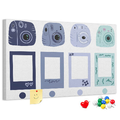 Cork board Polaroid frames