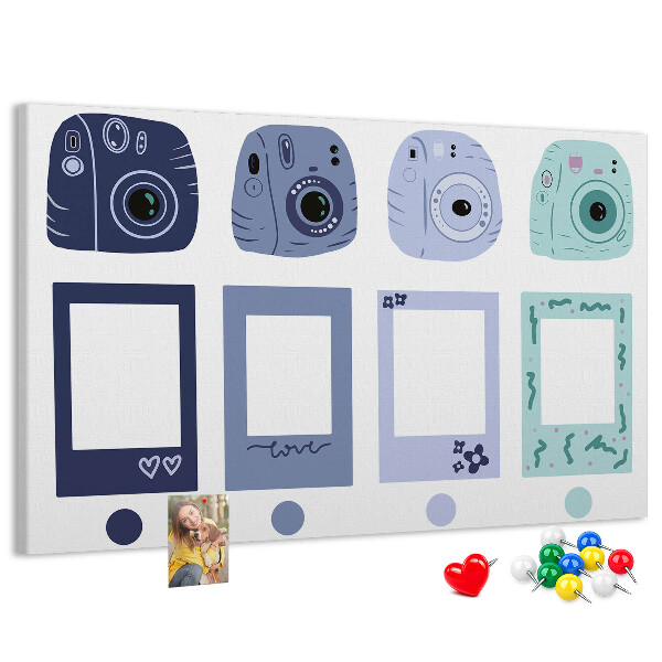Cork board Polaroid frames