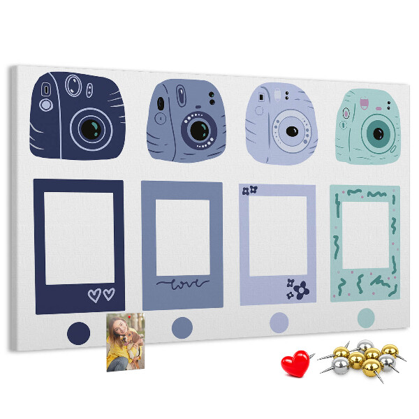 Cork board Polaroid frames