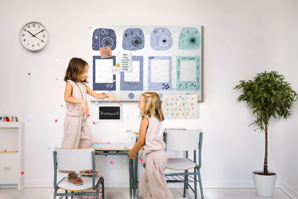 Cork board Polaroid frames
