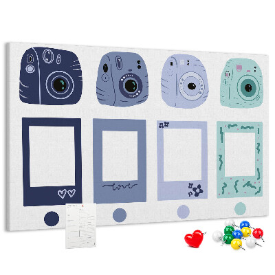 Cork board Polaroid frames
