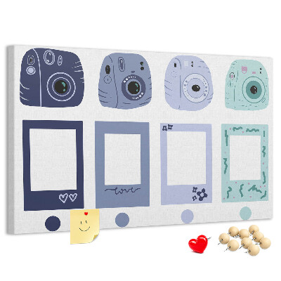 Cork board Polaroid frames