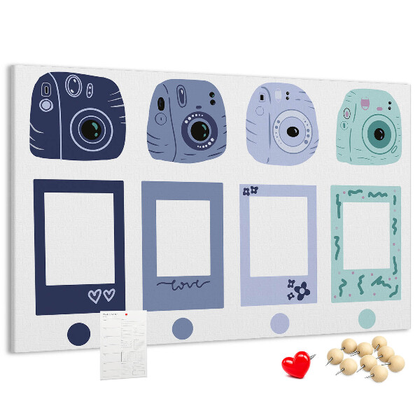 Cork board Polaroid frames