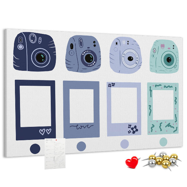 Cork board Polaroid frames