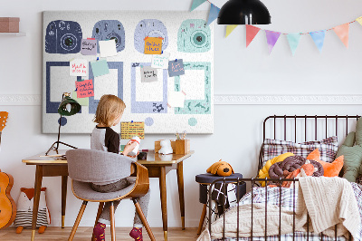 Cork board Polaroid frames