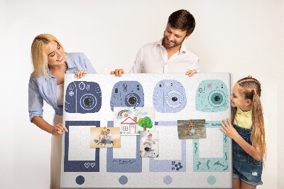 Cork board Polaroid frames