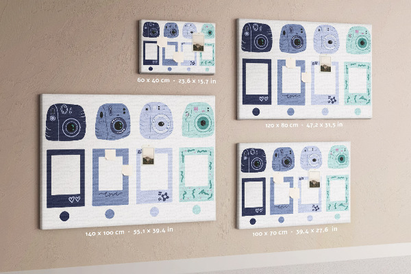 Cork board Polaroid frames