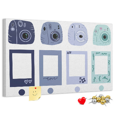 Cork board Polaroid frames