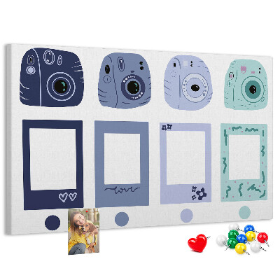 Cork board Polaroid frames