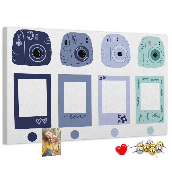 Cork board Polaroid frames