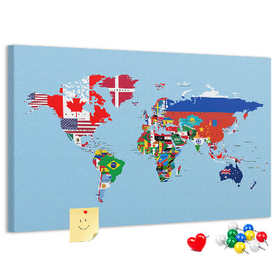 Cork display board Flag map
