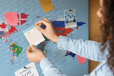 Cork display board Flag map