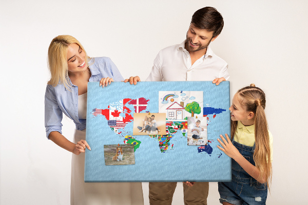 Cork display board Flag map