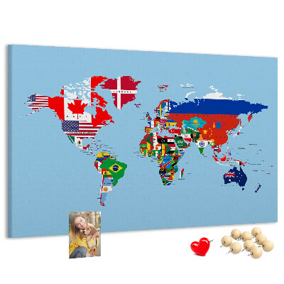 Cork display board Flag map