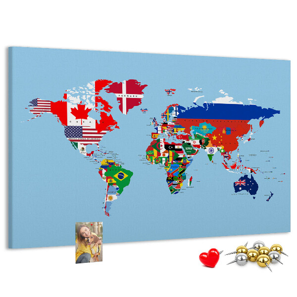 Cork display board Flag map