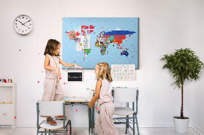 Cork display board Flag map