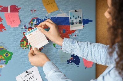 Cork display board Flag map