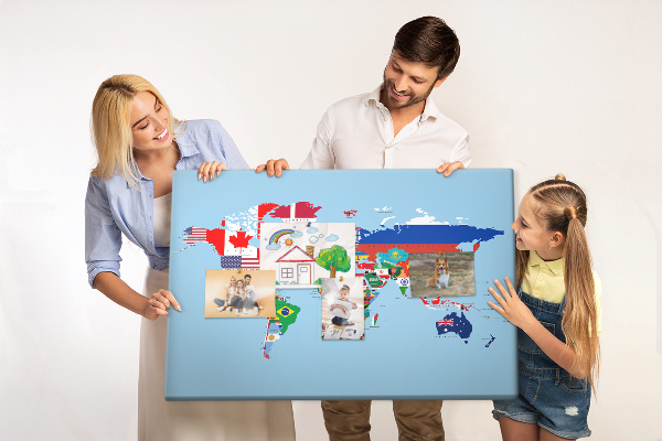 Cork display board Flag map