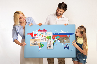 Cork display board Flag map