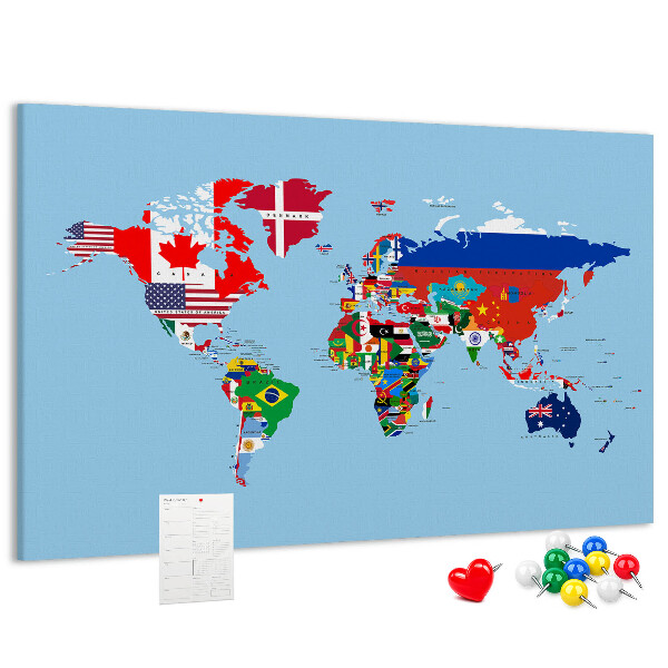 Cork display board Flag map