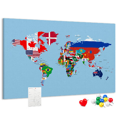 Cork display board Flag map