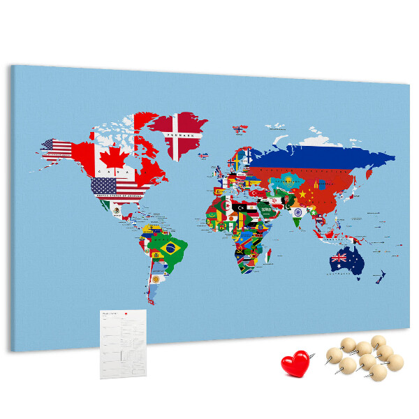Cork display board Flag map