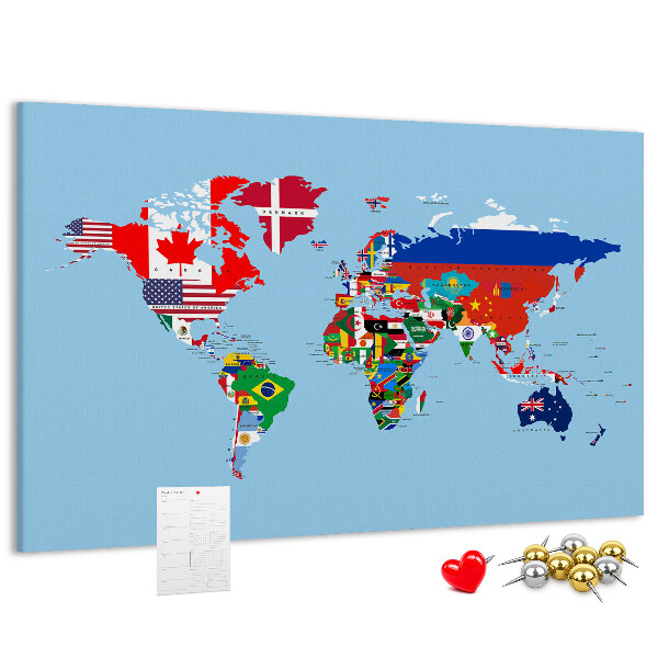 Cork display board Flag map