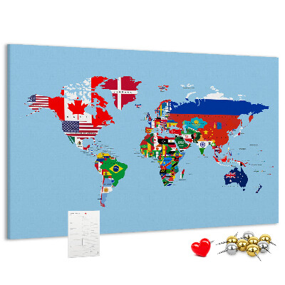 Cork display board Flag map