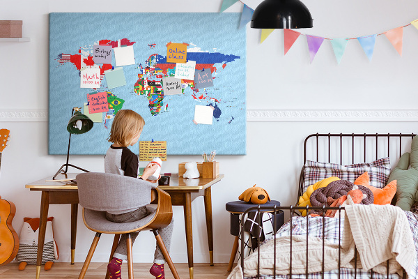 Cork display board Flag map