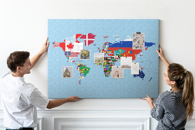 Cork display board Flag map