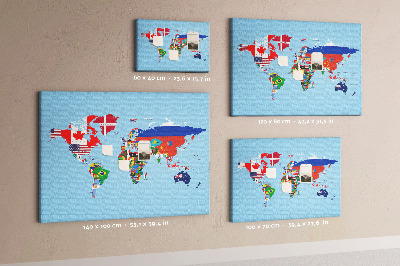 Cork display board Flag map
