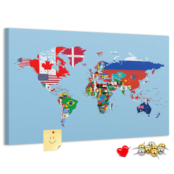 Cork display board Flag map
